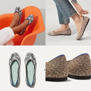 Rothy's The Flat 2 PAIRS SET - Driftwood Spot & Python, Women's size 8